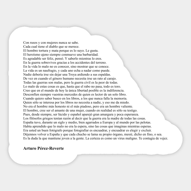 Frases de Arturo Pérez-Reverte Sticker by qqqueiru